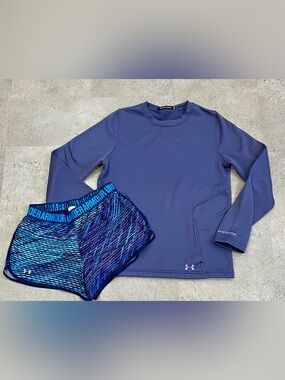 Womens UNDER ARMOUR Storm Sweatshirt & Athletic Shorts, sz Small